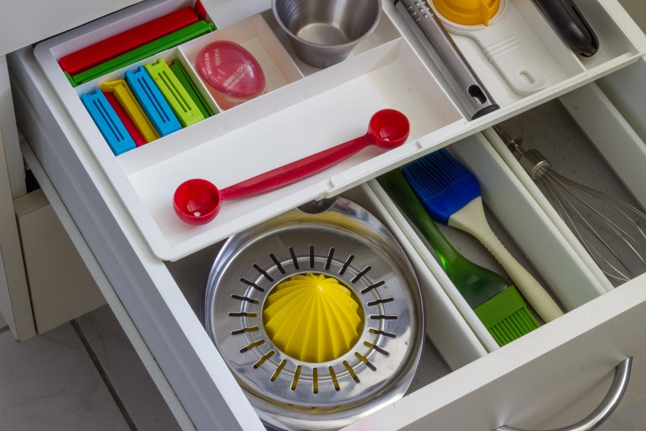 A well-organised kitchen drawer