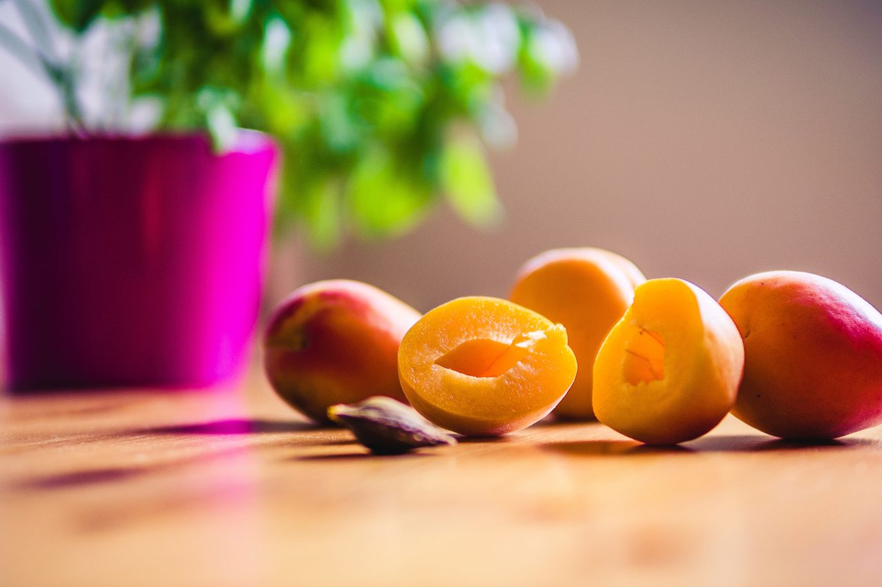 Apricots on a table