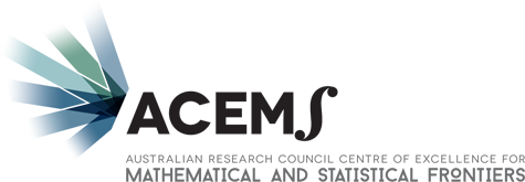 The logo for ACEMS, the Australian Research Centre of Excellence for Mathematical and Statistical Frontiers