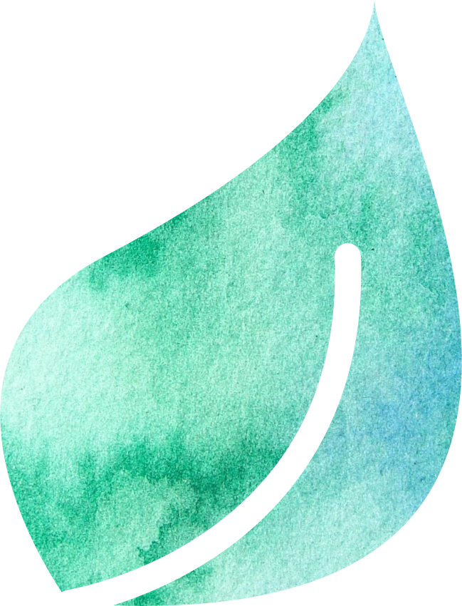 A green watercolour leaf