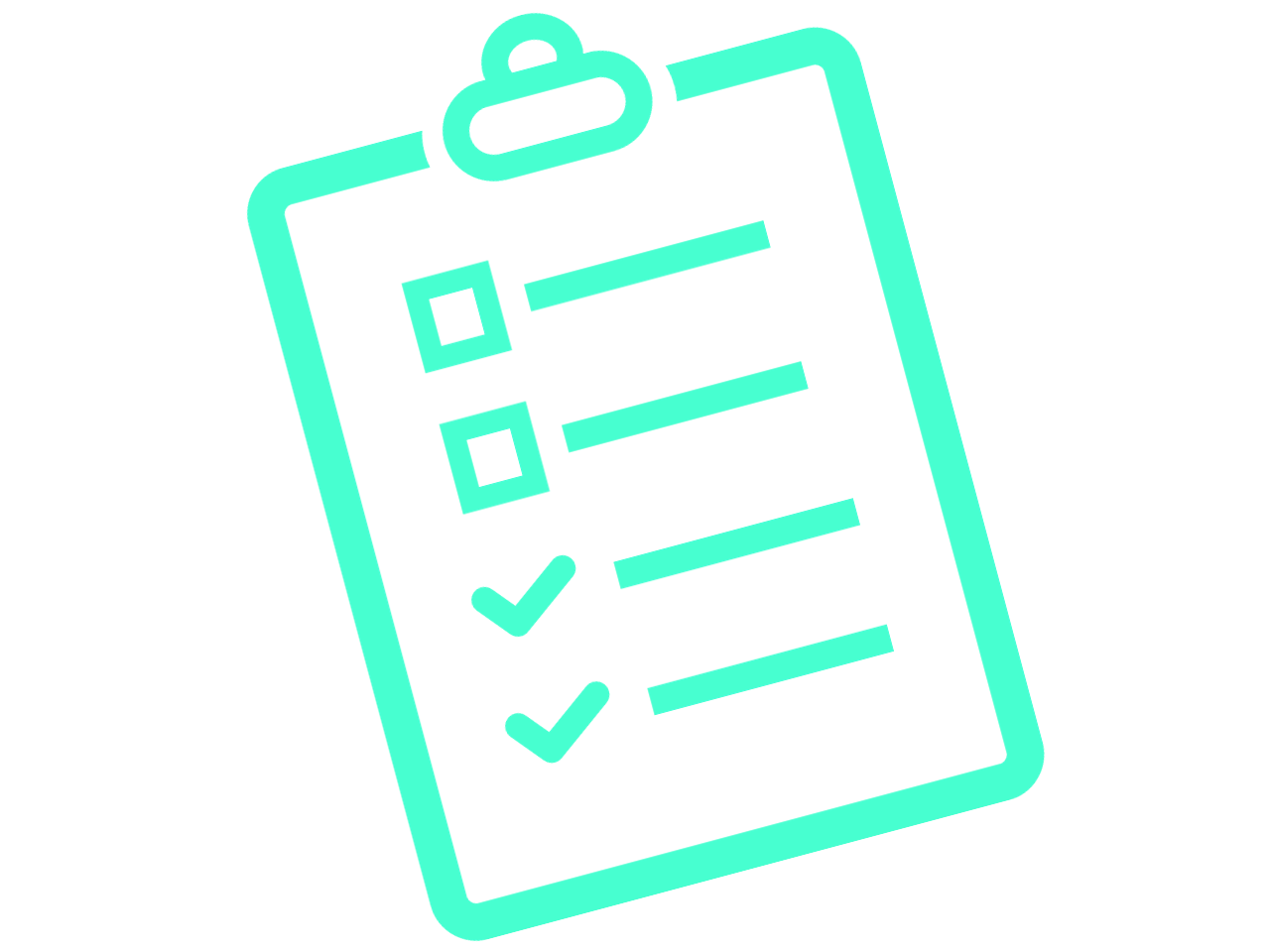 An icon of a clipboard with a checklist on it. Two of the checklist items are marked as complete.